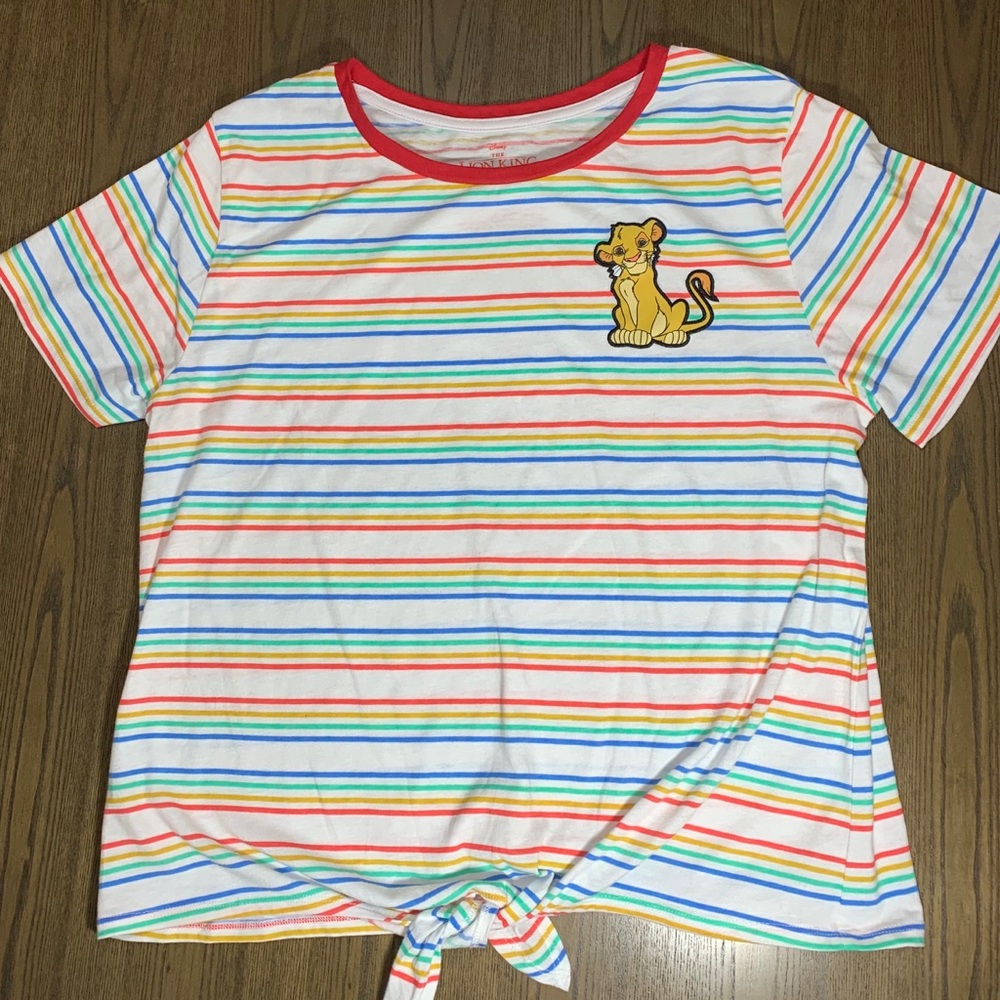The Lion King striped tied ringer tee Simba. Large